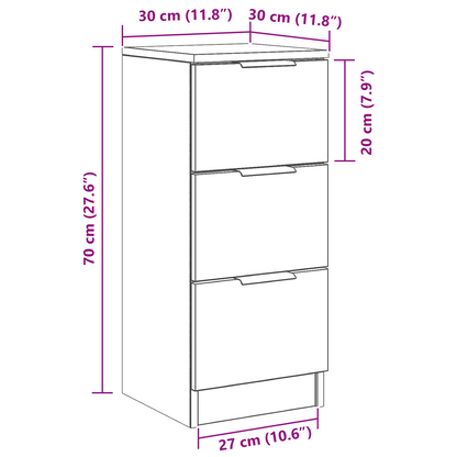 Sort Eget Sideboard Sort Eg 30 X 30 X 70 Cm Konstrueret Træ