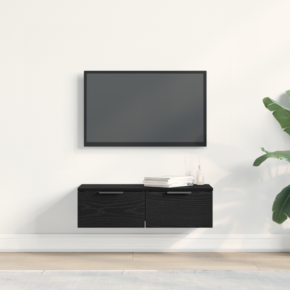 Sort Eg Vægskab 68X30X20 Cm Fremstillet Af Ingeniørtræ