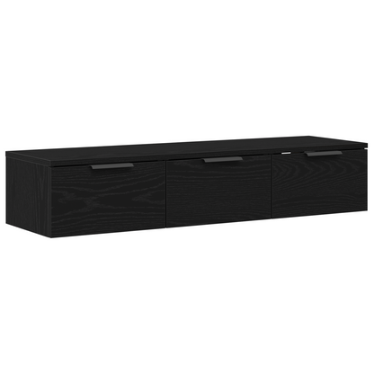 Sort Eg Væghylde 102X30X20 Cm Fremstillet Af Konstrueret Træ