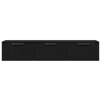 Sort Eg Væghylde 102X30X20 Cm Fremstillet Af Konstrueret Træ