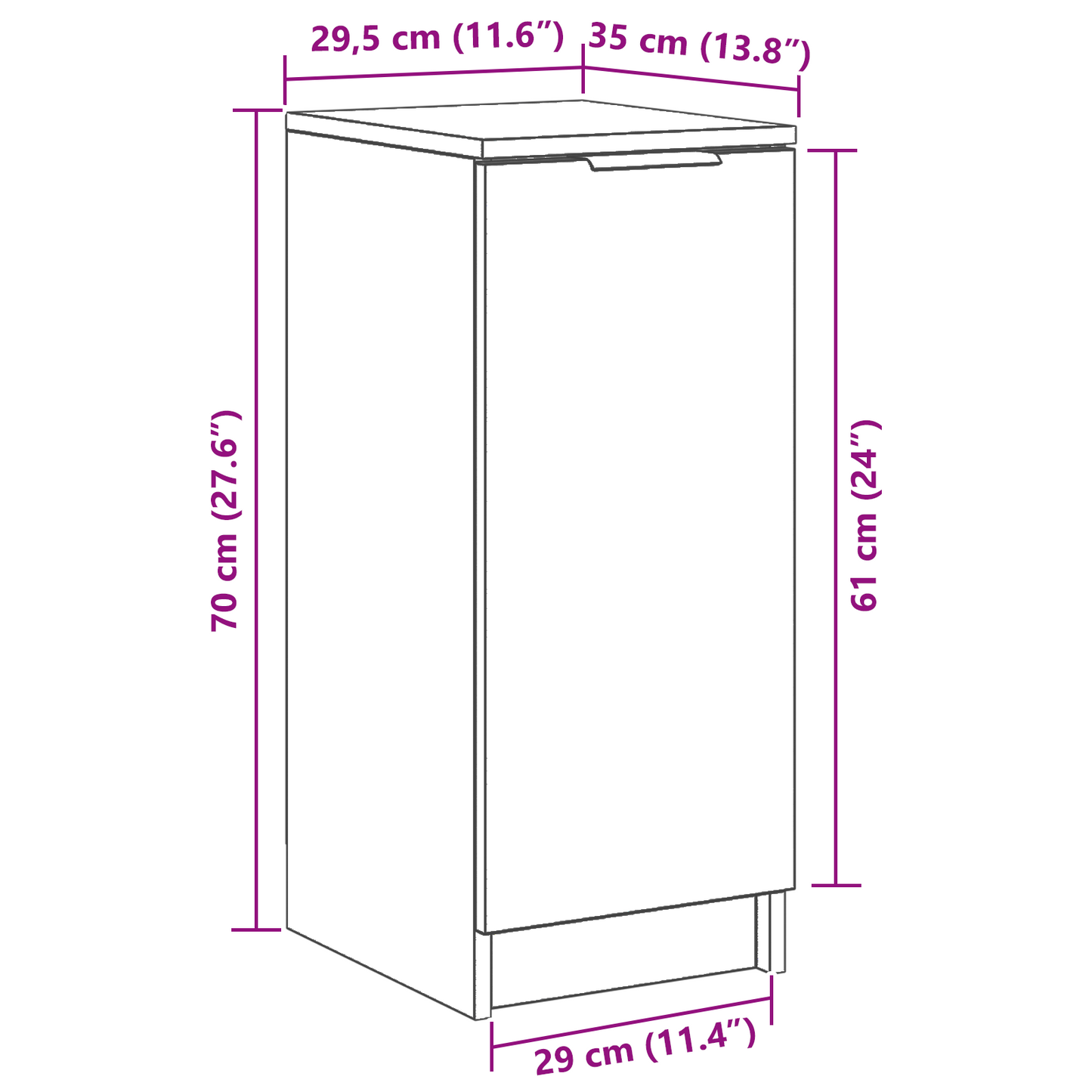 Skoskab Sort Eg 30X35X70 Cm Lavet Af Konstrueret Træ