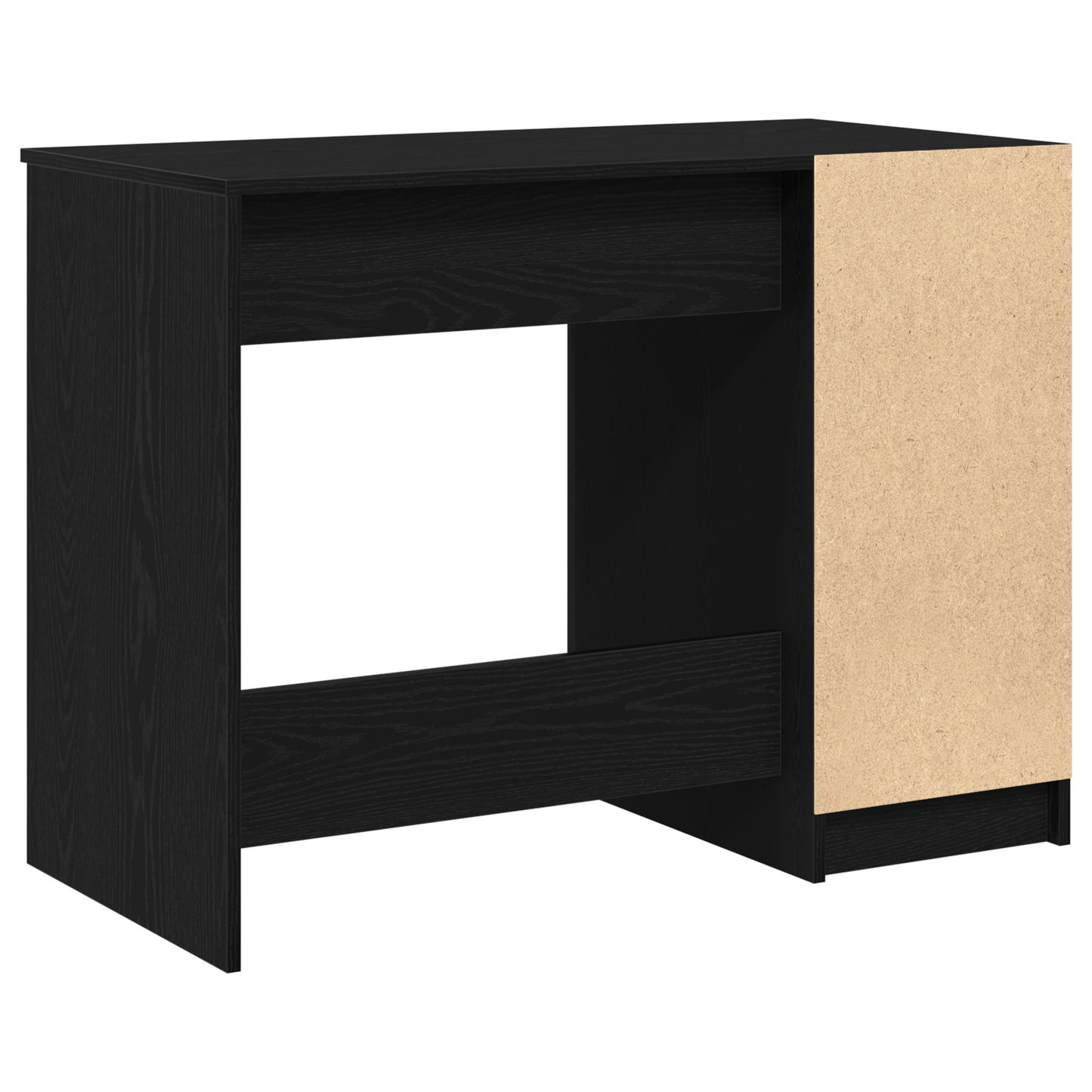 Sort Eg Skrivebord - 100X50X75 Cm - Lavet Af Konstrueret Træ