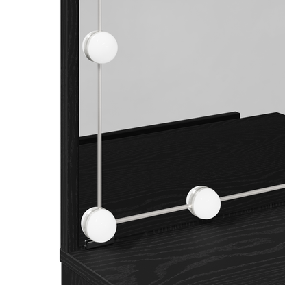 Klædeskab Med Skuffe Sort Eg 60 X 40 X 140 Cm Konstrueret Træ