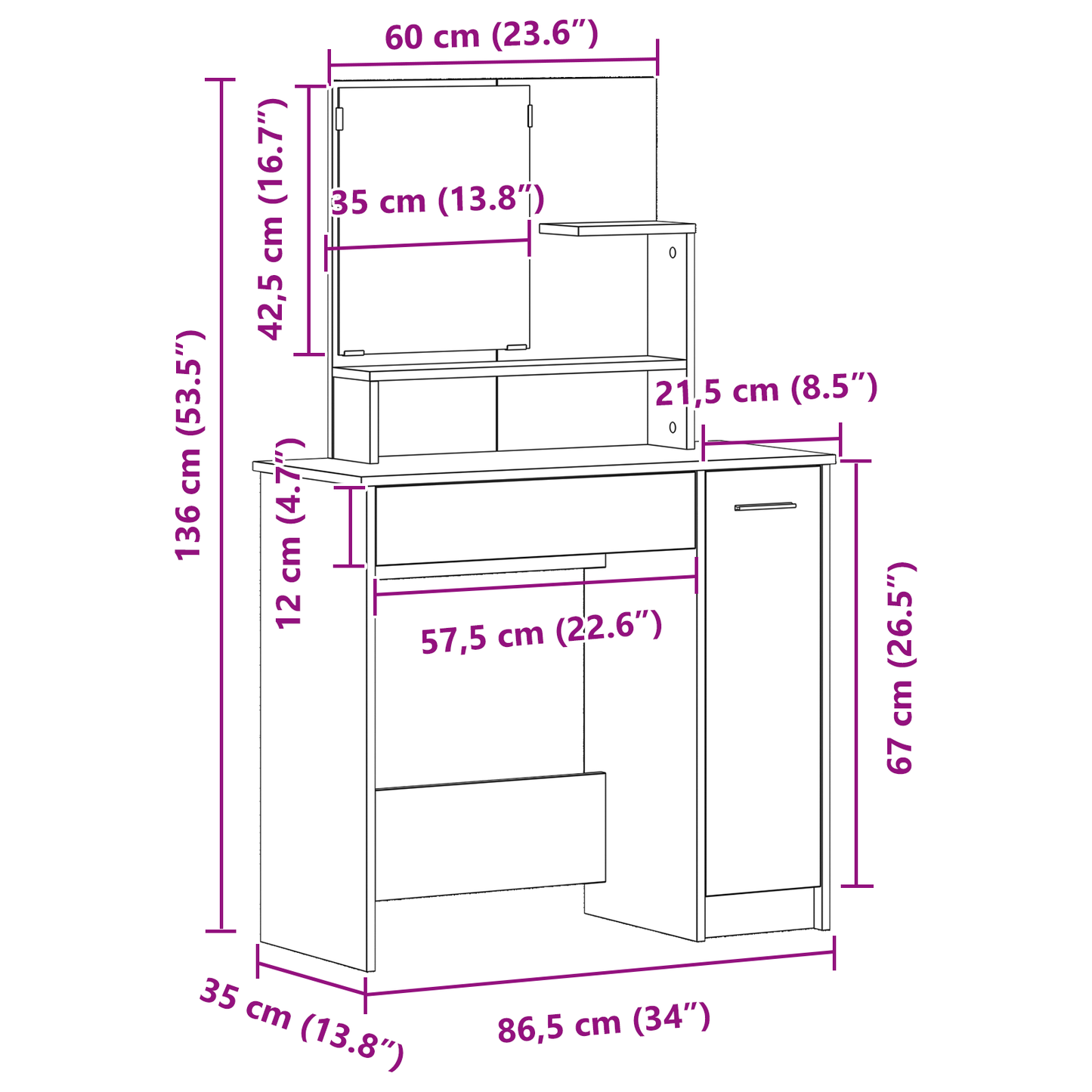 Klædeskab Med Skuffe Sort Eg 86.5 X 35 X 136 Cm Konstrueret Træ