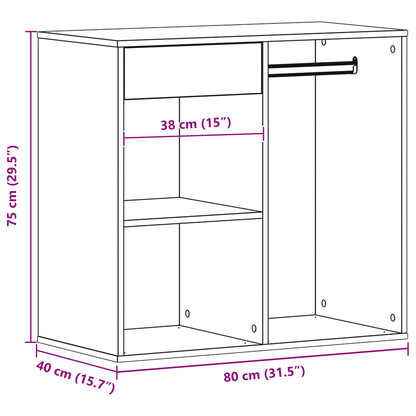 Sort Eg Kosmetiks Cabinet 80X40X75 Cm Lavet Af Konstrueret Træ