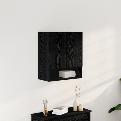 Væghylde I Sort Eg 60X30X70 Cm - Lavet Af Træ