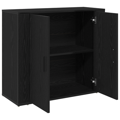 Skænk Sort Eg 80 X 33 X 70 Cm Konstrueret Træ