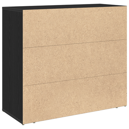 Skænk Sort Eg 80 X 33 X 70 Cm Konstrueret Træ