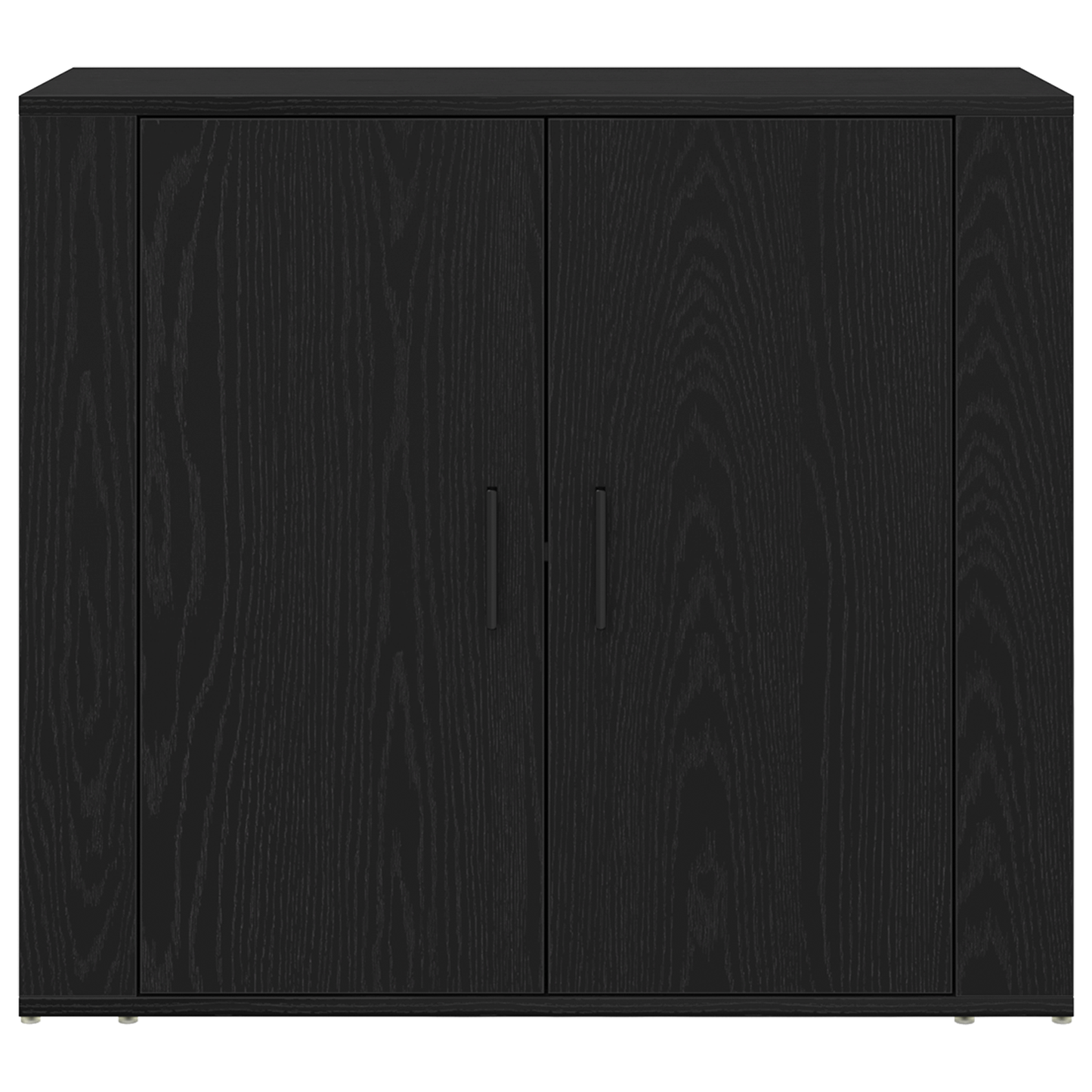 Skænk Sort Eg 80 X 33 X 70 Cm Konstrueret Træ