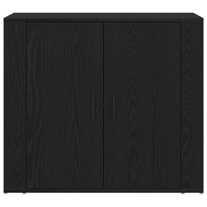 Skænk Sort Eg 80 X 33 X 70 Cm Konstrueret Træ
