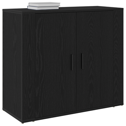 Skænk Sort Eg 80 X 33 X 70 Cm Konstrueret Træ