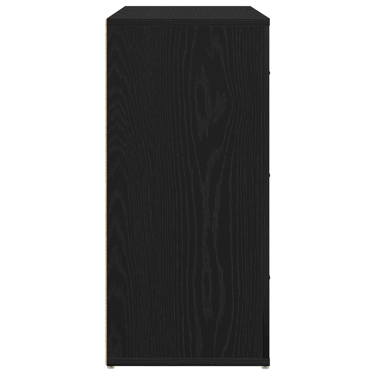 Sort Egetræ Sideboard Sort Eg 80 X 33 X 70 Cm Konstrueret Træ