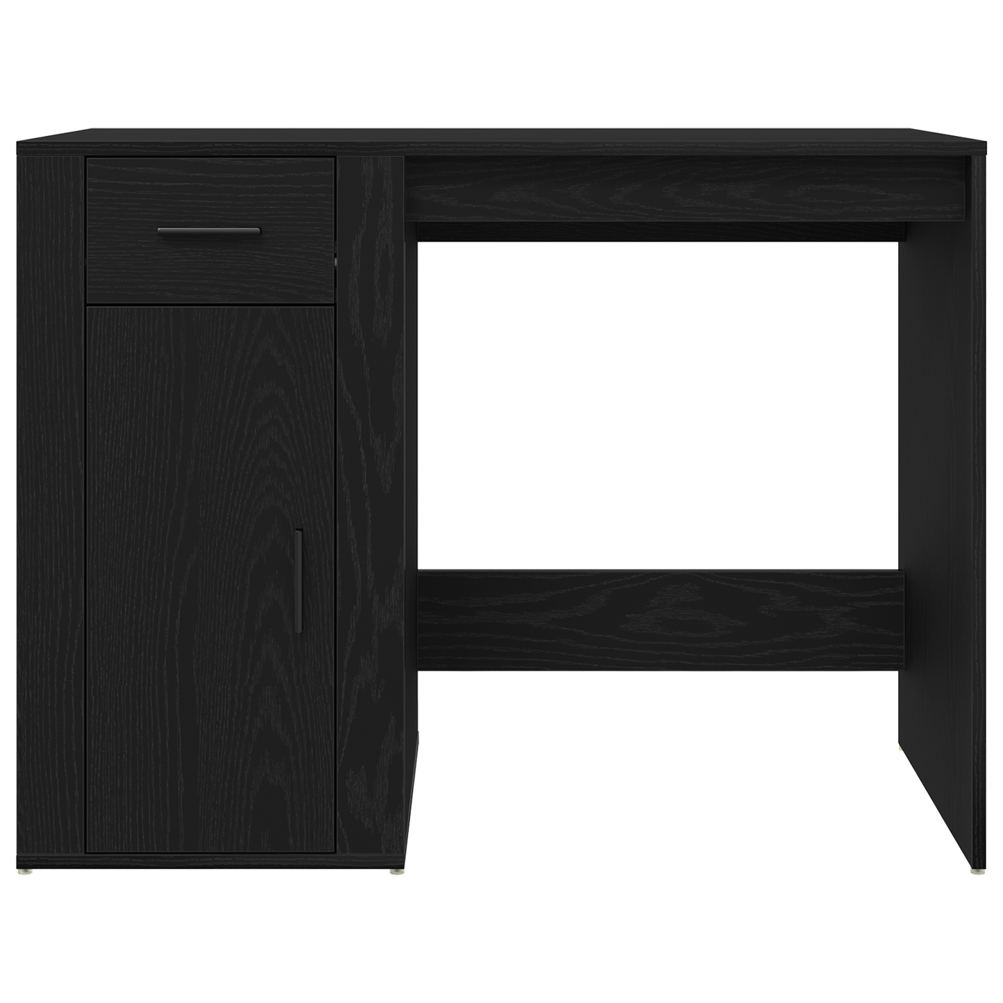 Skrivebord Sort Eg 100X49X75 Cm Konstrueret Træ