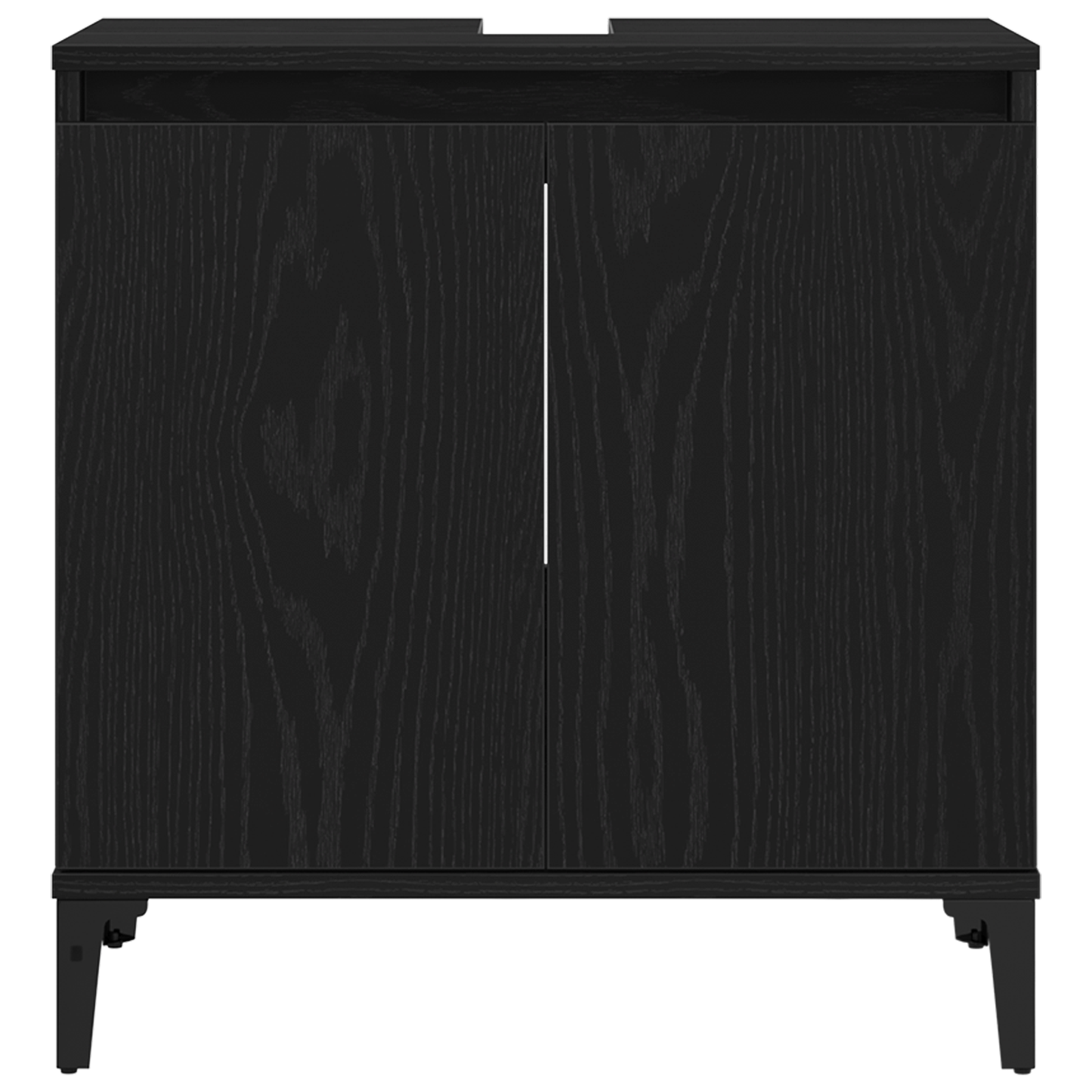 Vaskeskab Med Hylde Sort Eg 58 X 33 X 60 Cm Konstrueret Træ