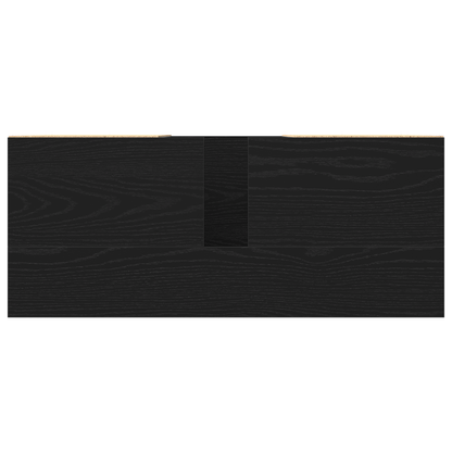 Vaskeskab Med Skuffe Sort Eg 80 X 33 X 60 Cm Konstrueret Træ