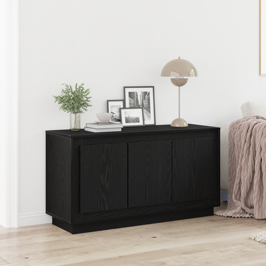 Skænk Sort Eg 102X35X55 Cm Konstrueret Træ
