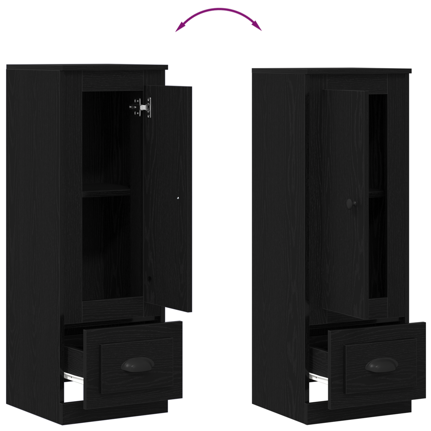 Highboard Sort Eg Sort Eg 36 X 35,5 X 103,5 Cm Konstrueret Træ