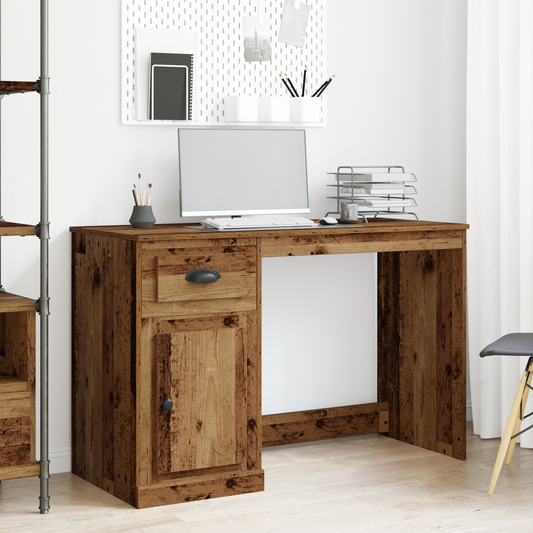 Skrivebord Med Opbevaring Gammel Træ 50X115X75 Cm Ingeniørtræ