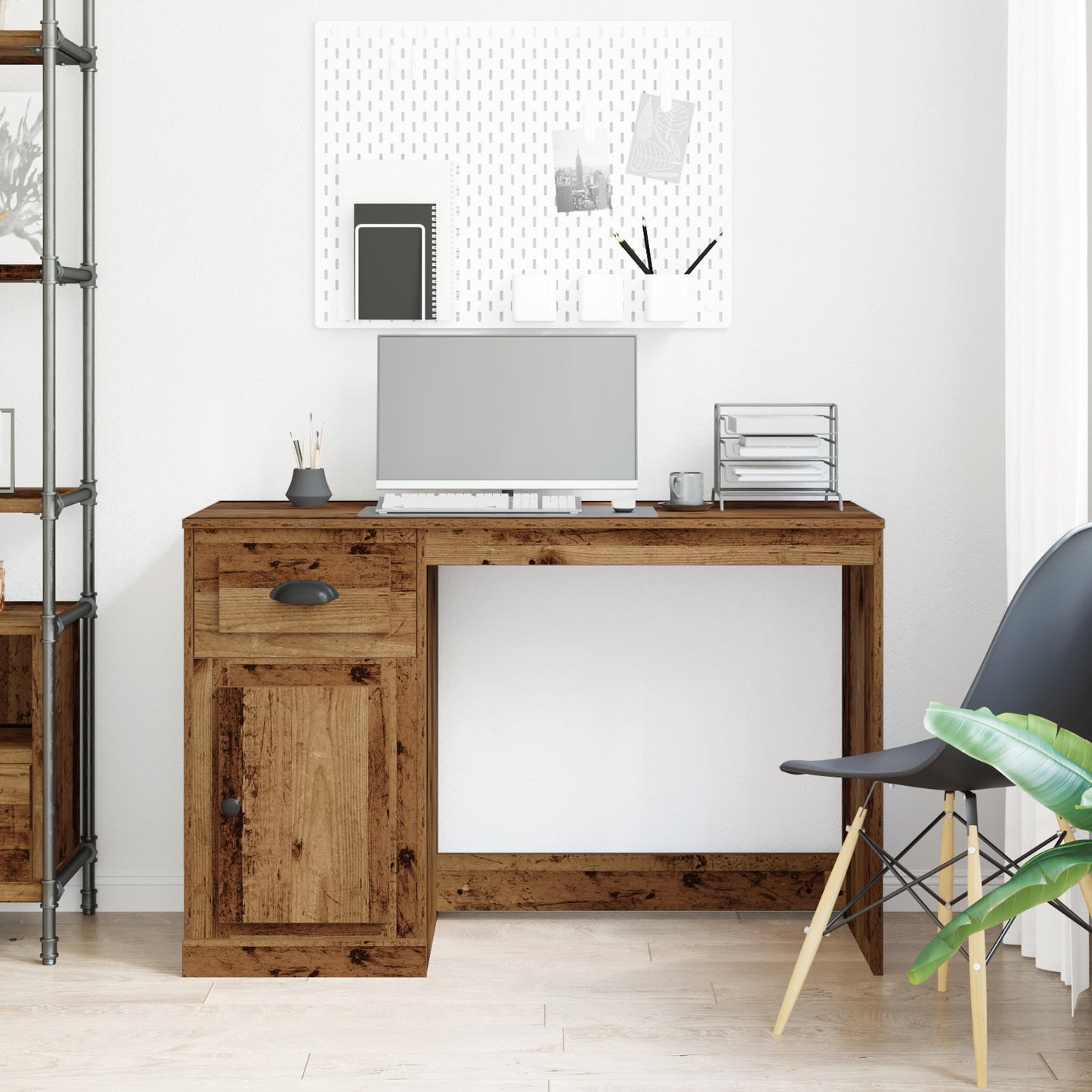 Skrivebord Med Opbevaring Gammel Træ 50X115X75 Cm Ingeniørtræ