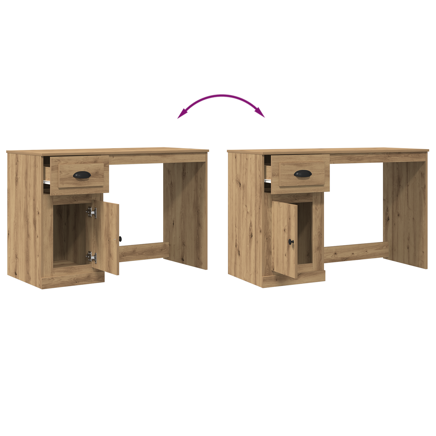Skrivebord Med Opbevaring Artisan Eg 50X115X75 Cm Konstrueret Træ
