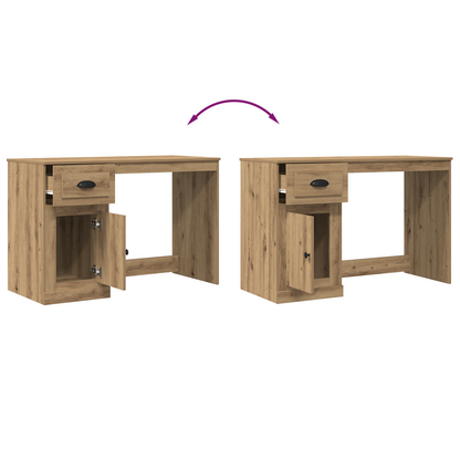 Skrivebord Med Opbevaring Artisan Eg 50X115X75 Cm Konstrueret Træ