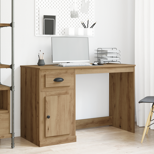 Skrivebord Med Opbevaring Artisan Eg 50X115X75 Cm Konstrueret Træ