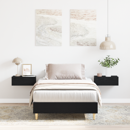 Sengestel Sort Eg 90 X 190 Cm Konstrueret Træ