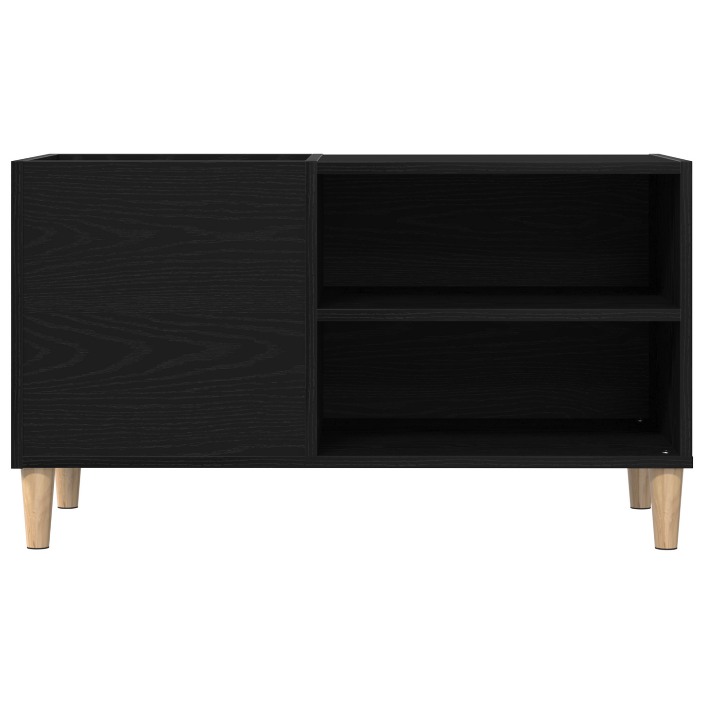 Recordskab Sort Eg 84,5X38X48 Cm Konstrueret Træ