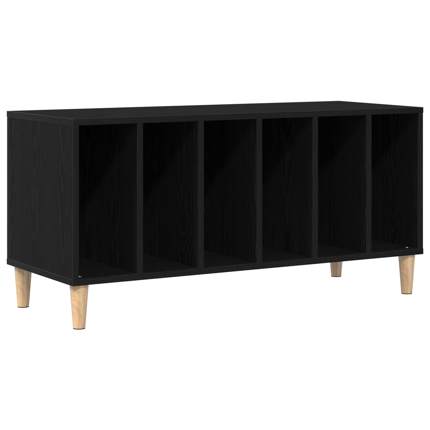 Pladeskab Sort Eg 100X38X48 Cm Konstrueret Træ