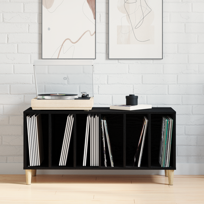 Pladeskab Sort Eg 100X38X48 Cm Konstrueret Træ