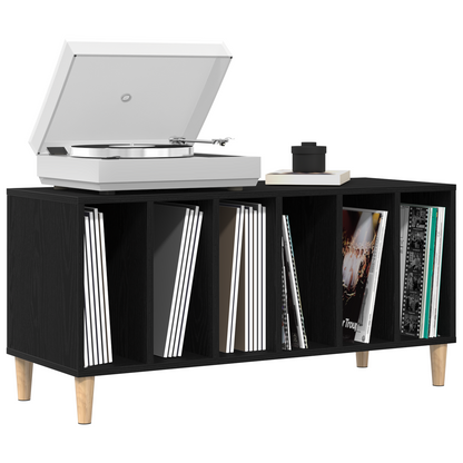 Pladeskab Sort Eg 100X38X48 Cm Konstrueret Træ