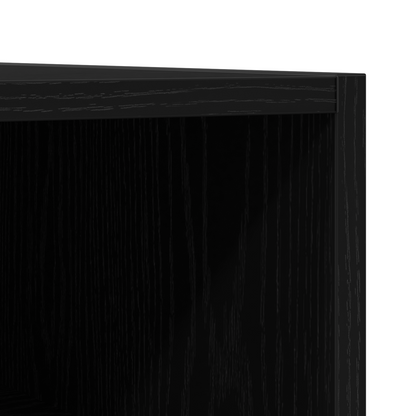 Record Cabinet Sort Eg 84,5X38X89 Cm Konstrueret Træ