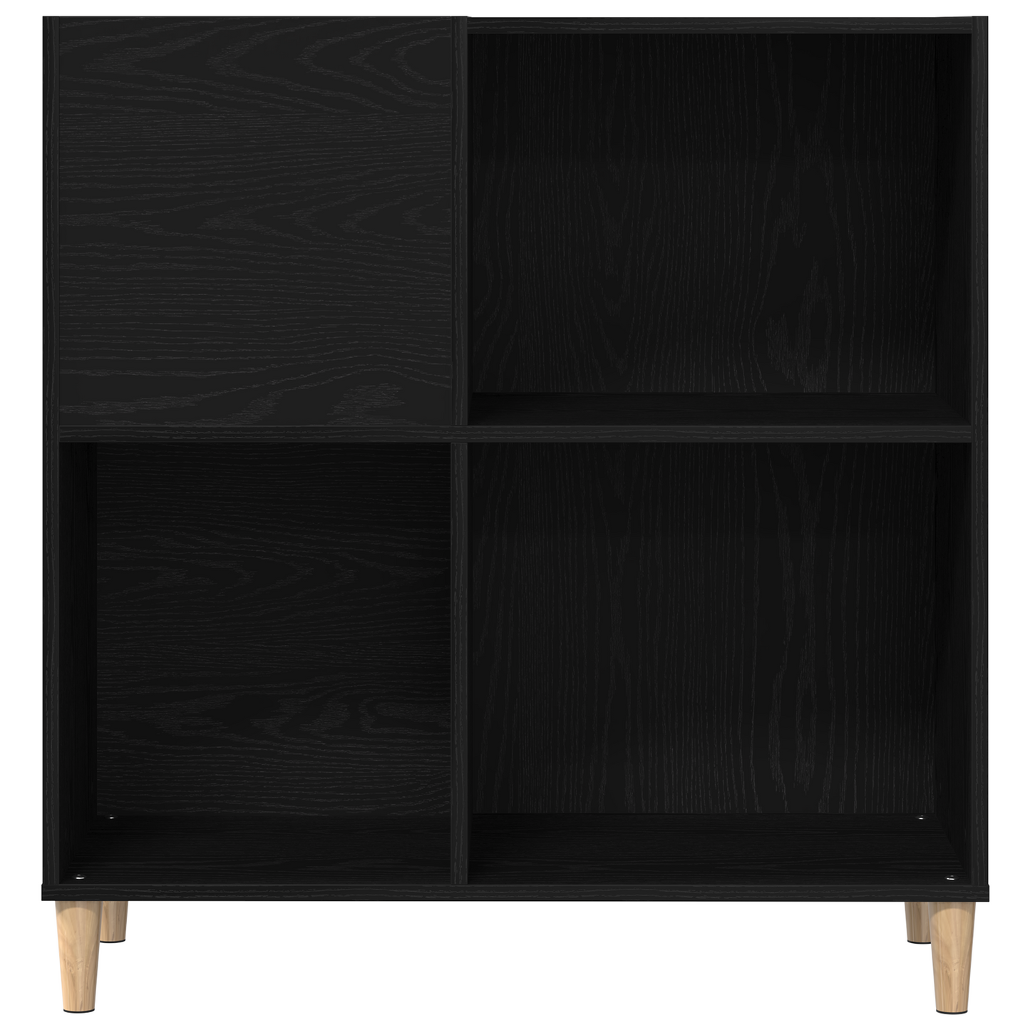 Record Cabinet Sort Eg 84,5X38X89 Cm Konstrueret Træ