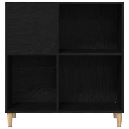 Record Cabinet Sort Eg 84,5X38X89 Cm Konstrueret Træ