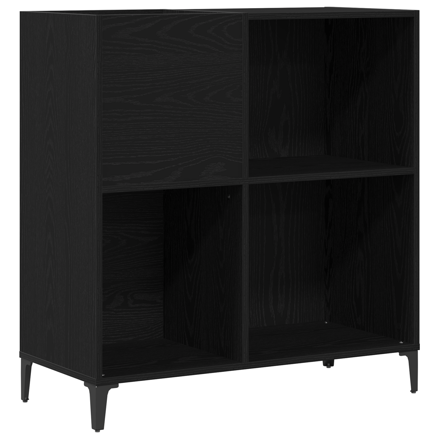 Record Cabinet Sort Eg 84,5X38X89 Cm Konstrueret Træ