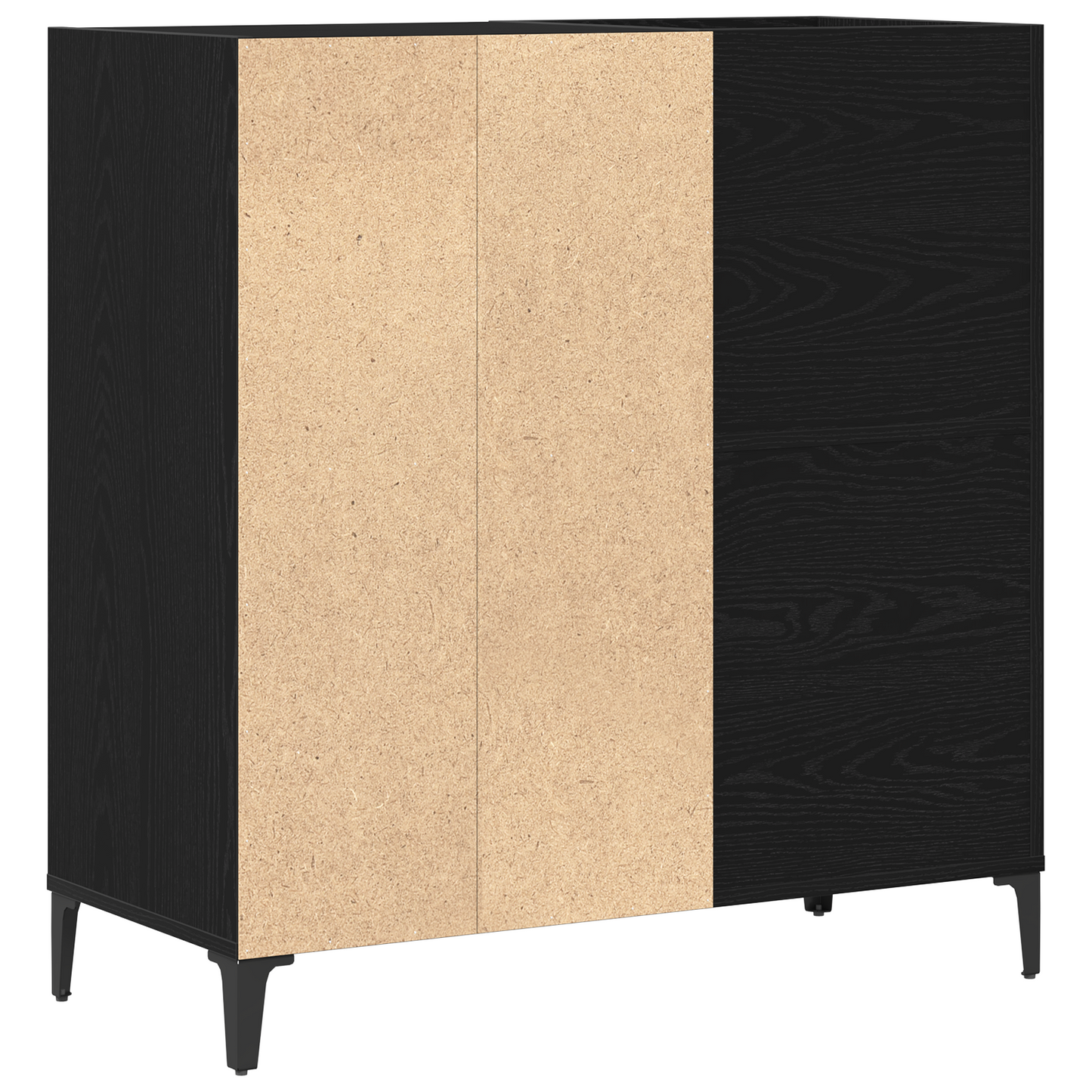 Record Cabinet Sort Eg 84,5X38X89 Cm Konstrueret Træ