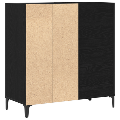 Record Cabinet Sort Eg 84,5X38X89 Cm Konstrueret Træ