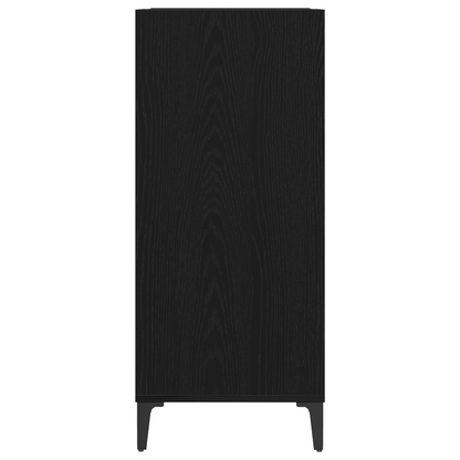 Record Cabinet Sort Eg 84,5X38X89 Cm Konstrueret Træ