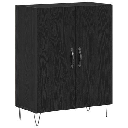 Skænk Sort Eg 69.5 X 34 X 90 Cm Konstrueret Træ