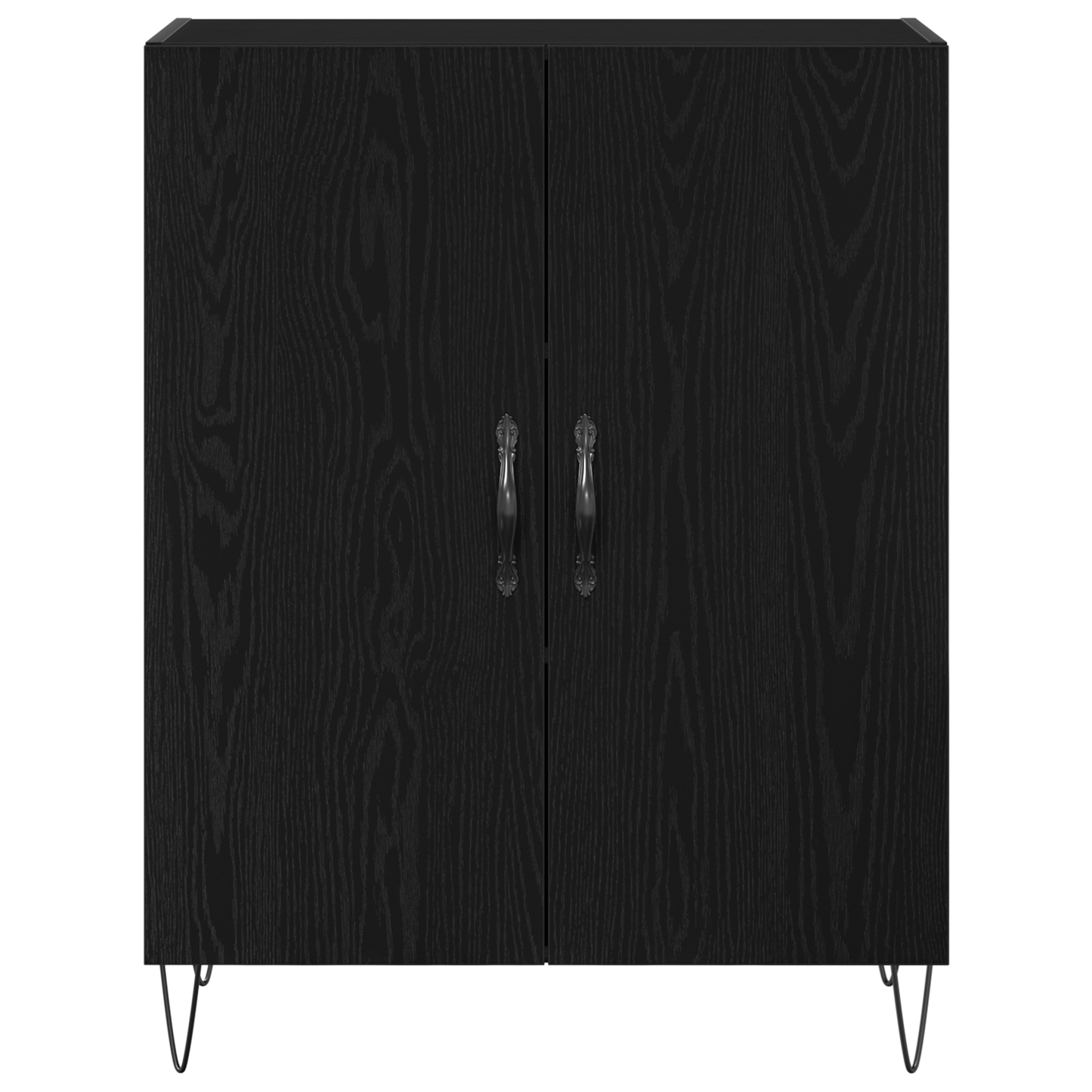 Skænk Sort Eg 69.5 X 34 X 90 Cm Konstrueret Træ