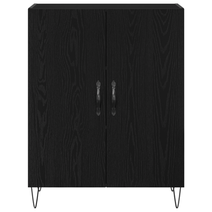 Skænk Sort Eg 69.5 X 34 X 90 Cm Konstrueret Træ