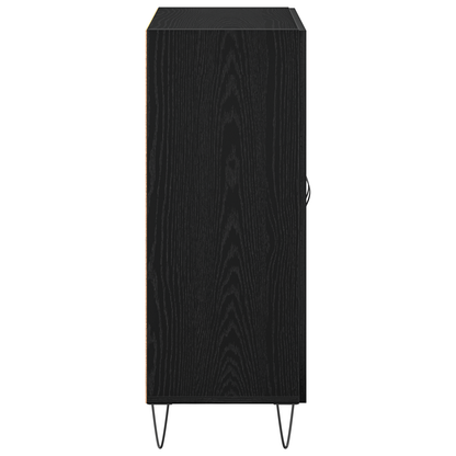 Skænk Sort Eg 69.5 X 34 X 90 Cm Konstrueret Træ