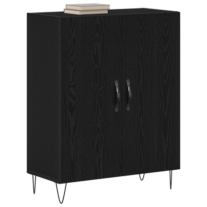 Skænk Sort Eg 69.5 X 34 X 90 Cm Konstrueret Træ