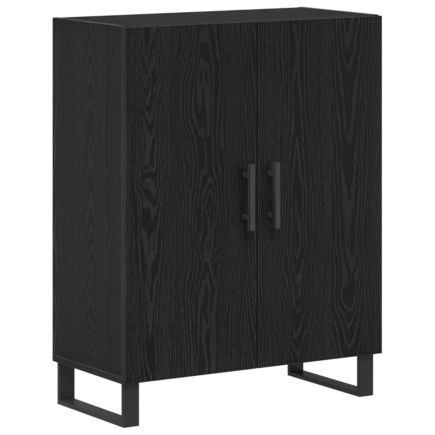 Skænk Sort Eg 69.5 X 34 X 90 Cm Konstrueret Træ