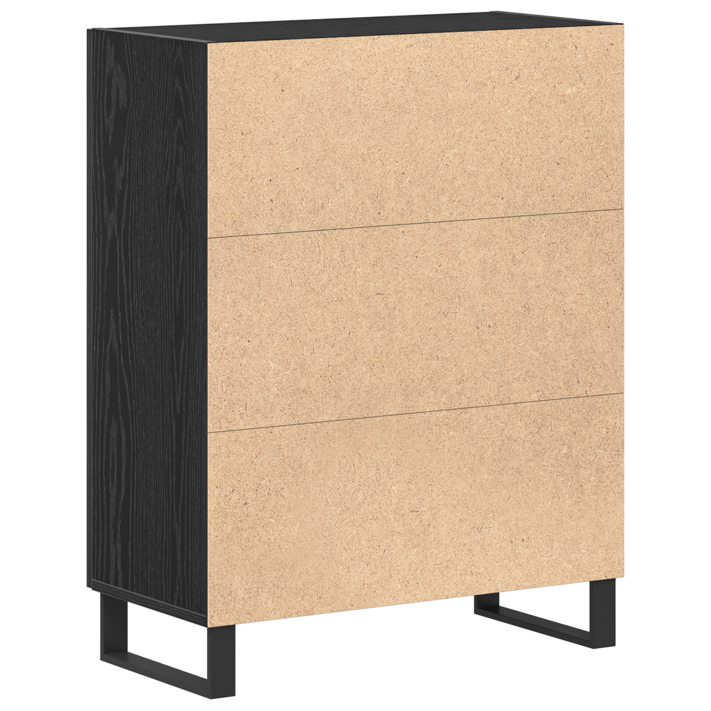 Skænk Sort Eg 69.5 X 34 X 90 Cm Konstrueret Træ