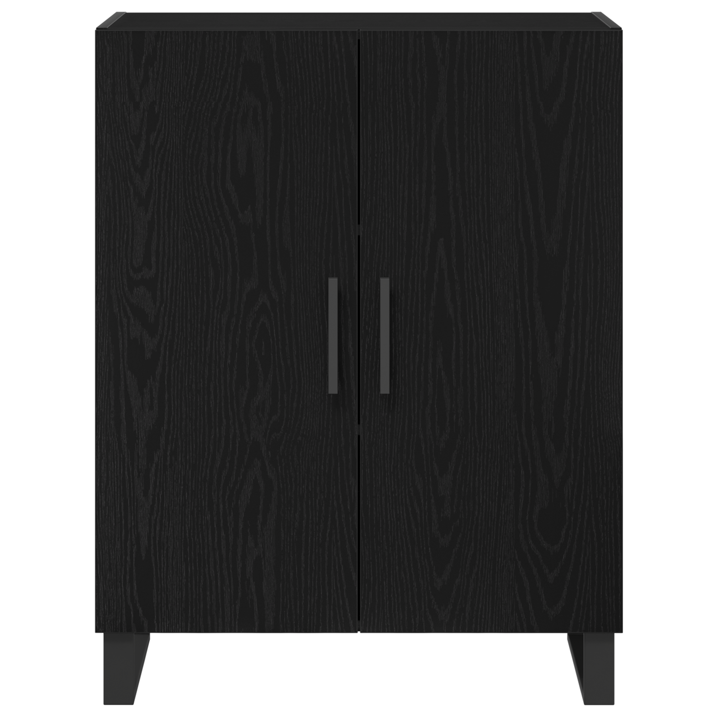 Skænk Sort Eg 69.5 X 34 X 90 Cm Konstrueret Træ