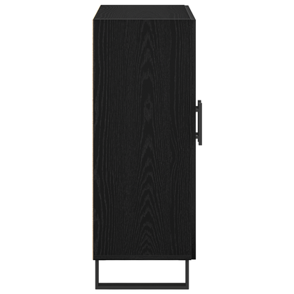 Skænk Sort Eg 69.5 X 34 X 90 Cm Konstrueret Træ