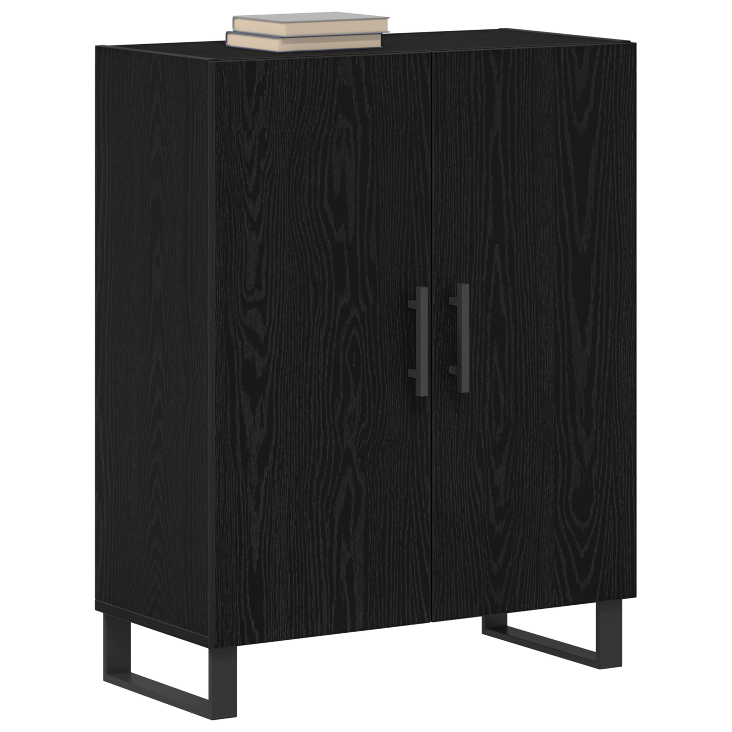 Skænk Sort Eg 69.5 X 34 X 90 Cm Konstrueret Træ
