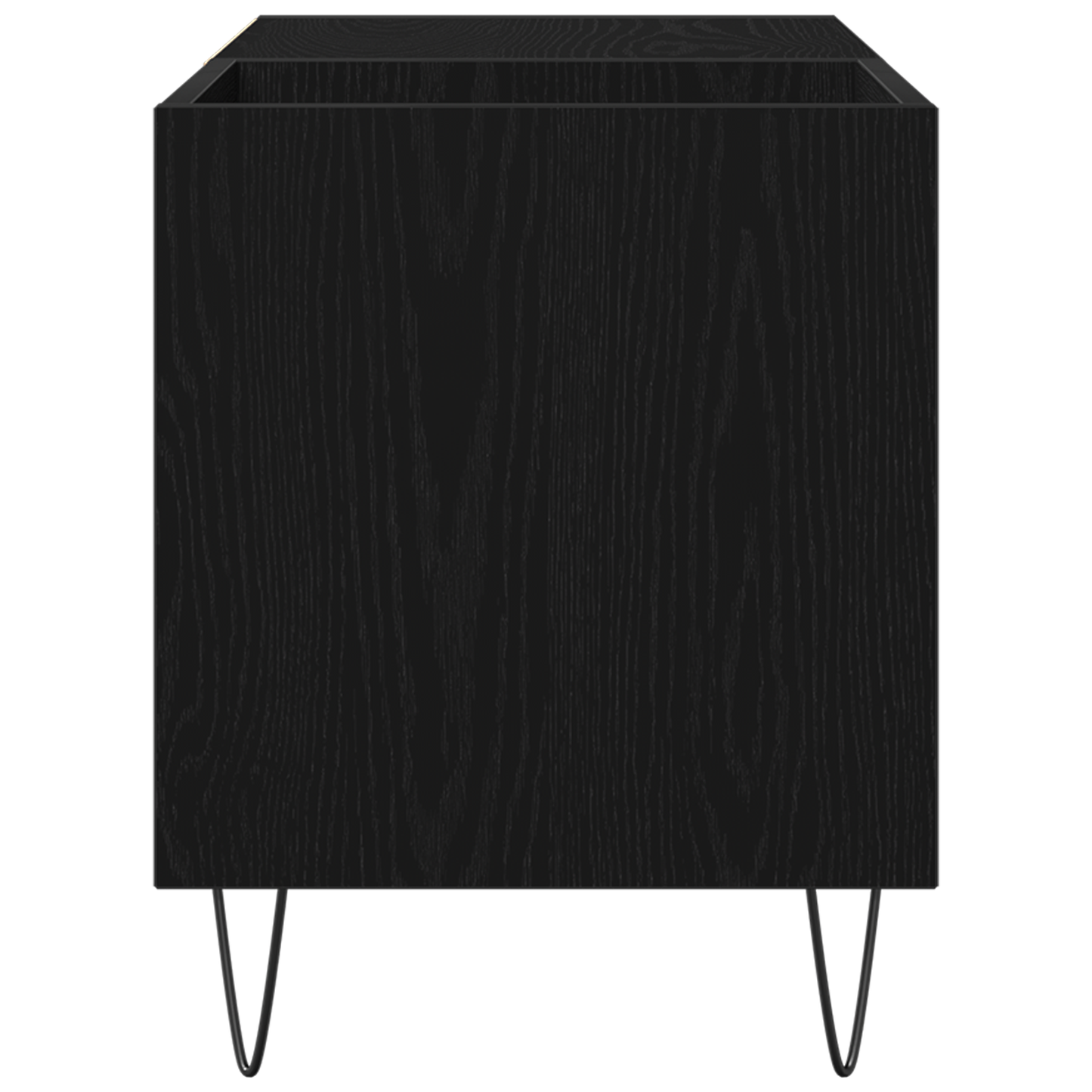 Pladeskab Med Hylde Sort Eg 85 X 38 X 48 Cm Konstrueret Træ