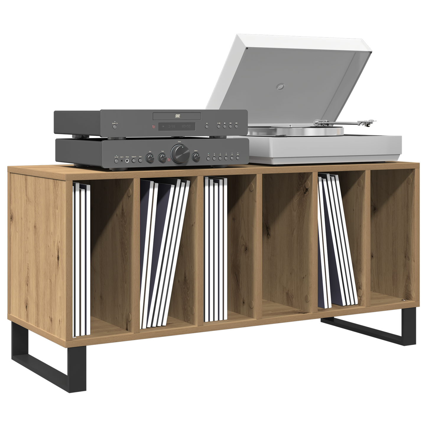 Pladeskab Med Hylde Artisan Eg 100 X 38 X 48 Cm Konstrueret Træ